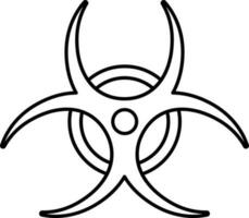 Black Stroke Bio-Hazard Symbol Or Icon. vector