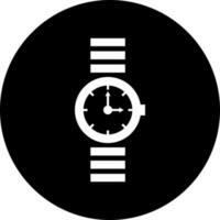 ilustración de reloj de pulsera glifo icono. vector