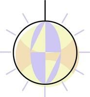 amarillo y púrpura ilustración disco ligero plano icono. vector