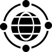 Global connection glyph icon or symbol. vector