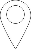 Isolated map pointer in black line art. vector