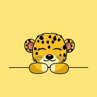 Vector illustration of cute cheetah animal