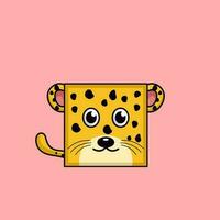 vector ilustración de linda leopardo animal