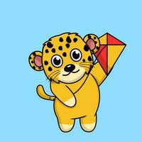 Vector illustration of cute cheetah animal