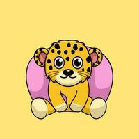 vector ilustración de linda leopardo animal