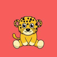 Vector illustration of cute cheetah animal