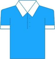 Illustration Of Polo T shirt Icon In Blue And White Color. vector