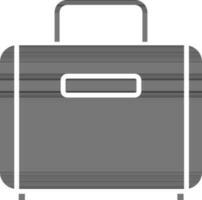 Suitcase Icon In Black And White Color. vector