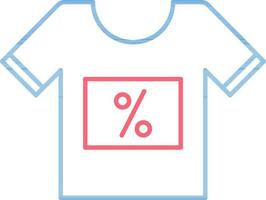 Discount T-Shirt Icon in Thin Line Art. vector