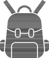 Backpack Icon In Black And White Color. vector