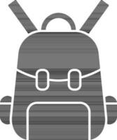 Backpack Icon In Black And White Color. vector