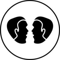Zodiac Gemini Sign on Round Shape. Glyph Icon or Symbol. vector