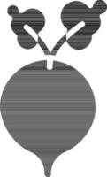 Beetroot Icon In Black And White Color. vector