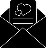 Flat Style Love Letter In Envelope Icon. vector