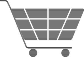 Black And White Color Shopping Cart Icon. vector