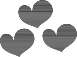 Black Color Hearts Icon In Flat Style. vector