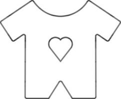 Baby Bodysuit Or Romper Icon In Thin Line Art. vector