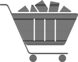 compras carro icono icono en plano estilo. vector