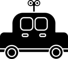 Clockwork Toy Car Icon In Glyph Style. vector