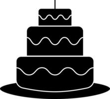 Flat Style Cake Icon In Black And White Color. vector