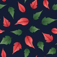 Seamless pattern with red poinsettia leaves. Suitable for wrapping paper, wallpapers, decor, Christmas decorations vector
