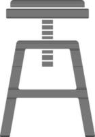 Arki Stool Icon In Black And White Color. vector