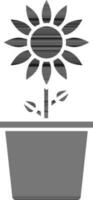 Illustration of  Flower Pot Icon In Glyph Style. vector