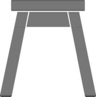 Isolated Stool Icon In Black and White Color. vector