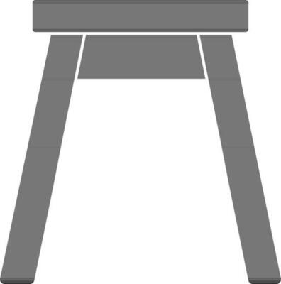 Isolated Stool Icon In Black and White Color.
