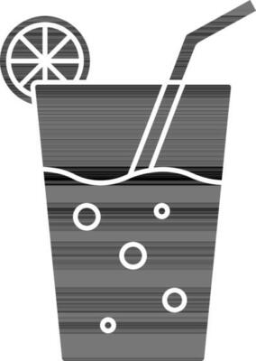Lemonade Glass Icon In Glyph Style.