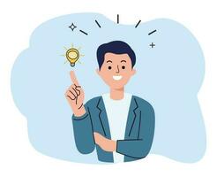 businessman holding a light bulb for innovation idea concept. creative bulb idea concept vector