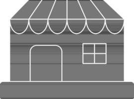 ilustración de tienda icono en negro y blanco color. vector