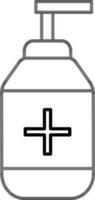 Hand Wash Or Sanitizer Push Bottle Icon In Flat Style. vector