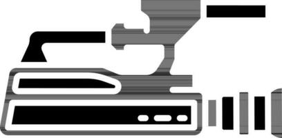 Handheld Video Camera Icon In Black And White Color. vector