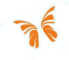 Beautiful flying butterfly in orange color. vector