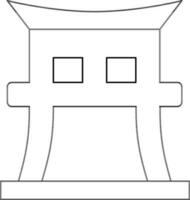 Shinto OR Torii Gate Icon in Black Thin Line. vector