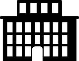 Flat style building in black and white color. vector