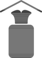 Flat style black gas cylinder. vector