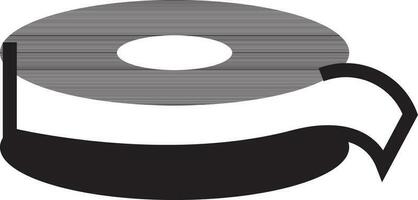 Isolated black and white rolled tape. vector