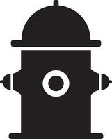 Black and white hydrant. vector