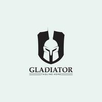 Spartan helmet, gladiator logo template vector icon design, head icon of warriors, soldier