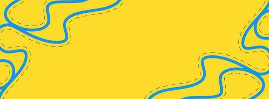 Yellow background with line blue banner design. Vector illustration. Eps10