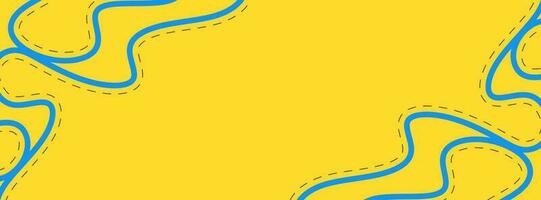 Yellow background with line blue banner design. Vector illustration. Eps10