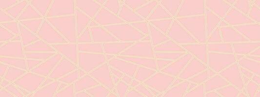 Pink banner background with geometric seamless pattern line color gold design. Vector illustration. Eps10