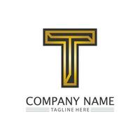 letter T logo image and font T design graphic  vector