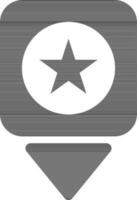 Map pointer with star, places optimization. vector
