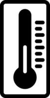 termómetro icono o símbolo en negro y blanco color. vector