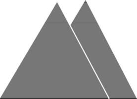 Flat style mountains in black color. vector