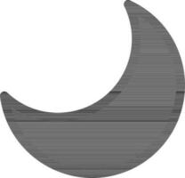 Vector Illustration of Crescent Moon In Black Color.