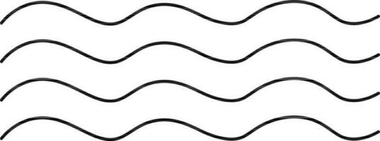 Black and white waves. vector